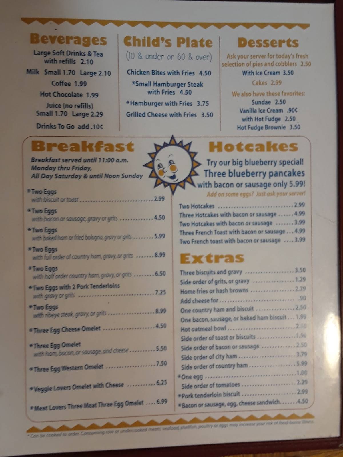 Menu at Jay's Family Restaurant, LLC, Nashville