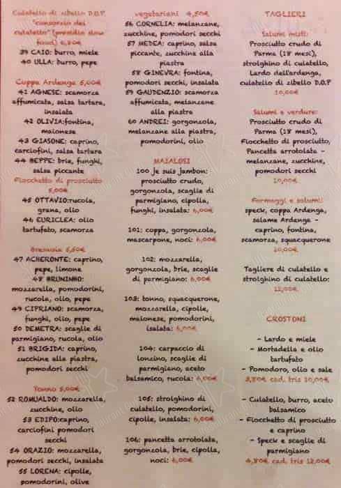 Menu di Je suis Jambon 