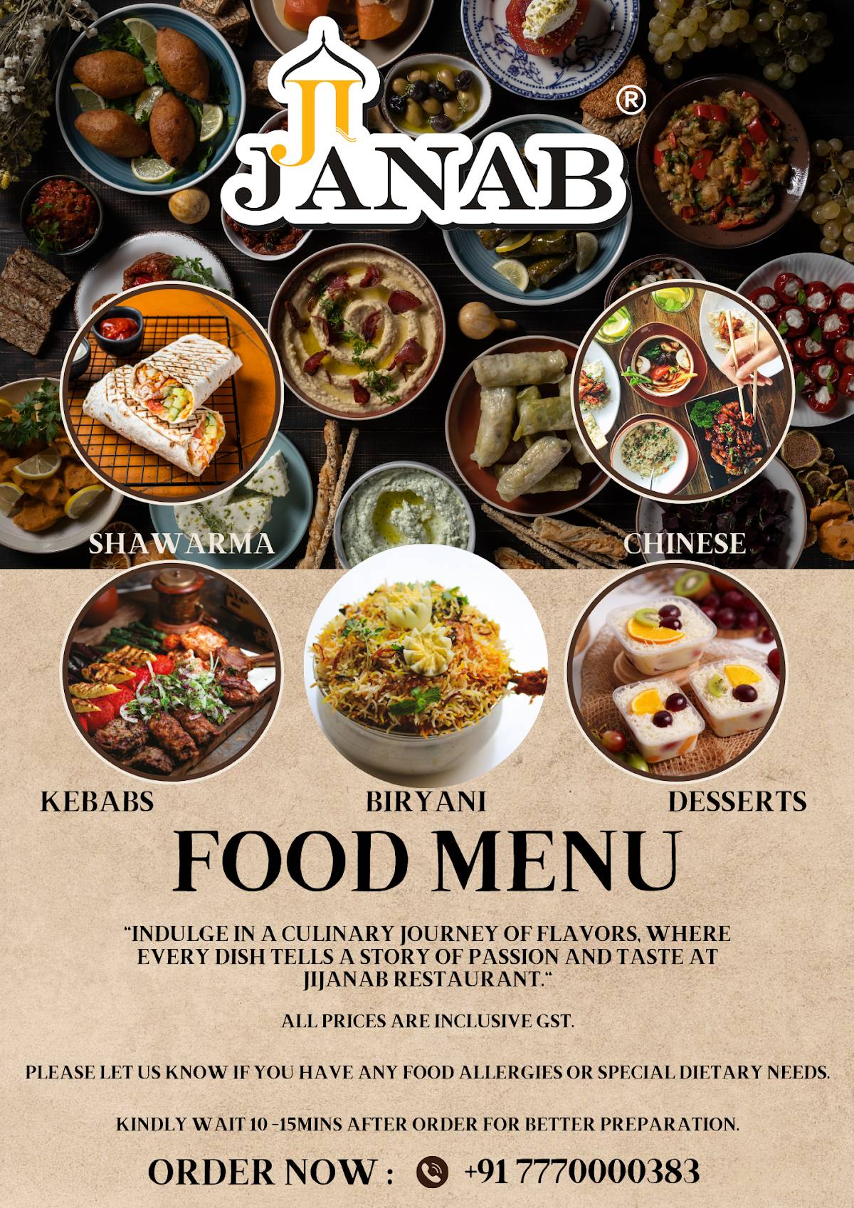 JiJanab Restaurant menu