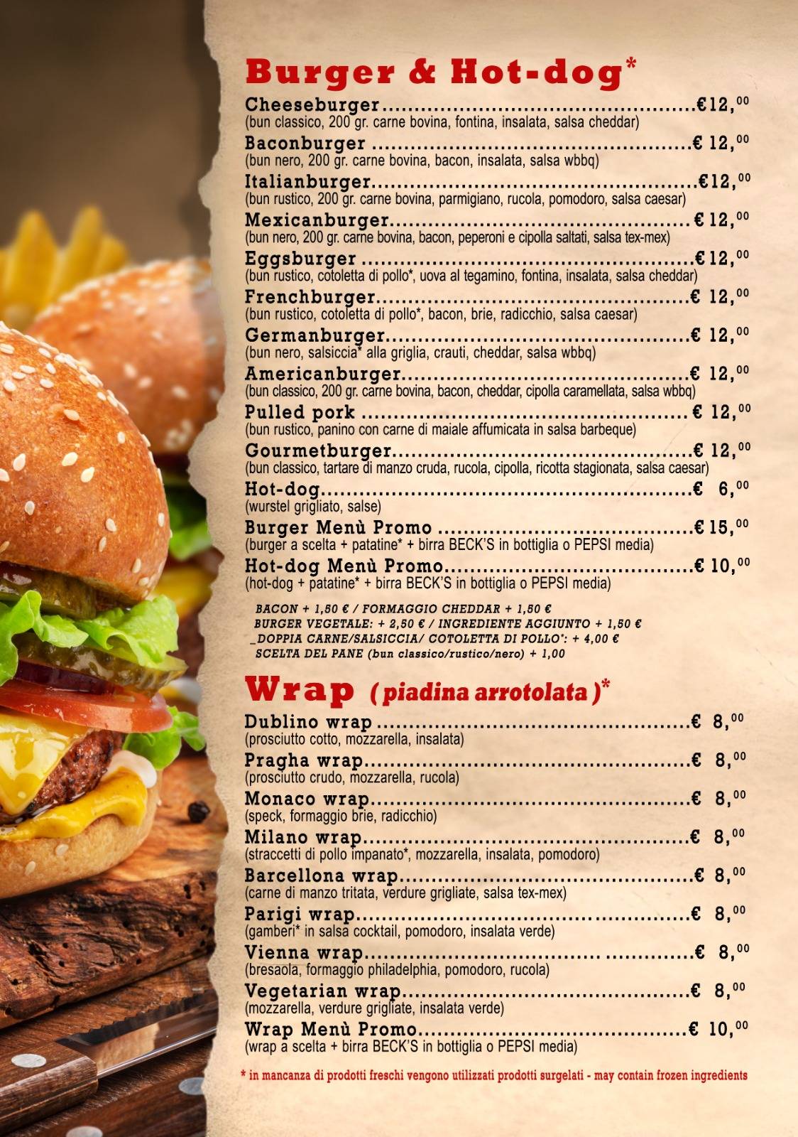 Menu di Jumping Jester Pub 