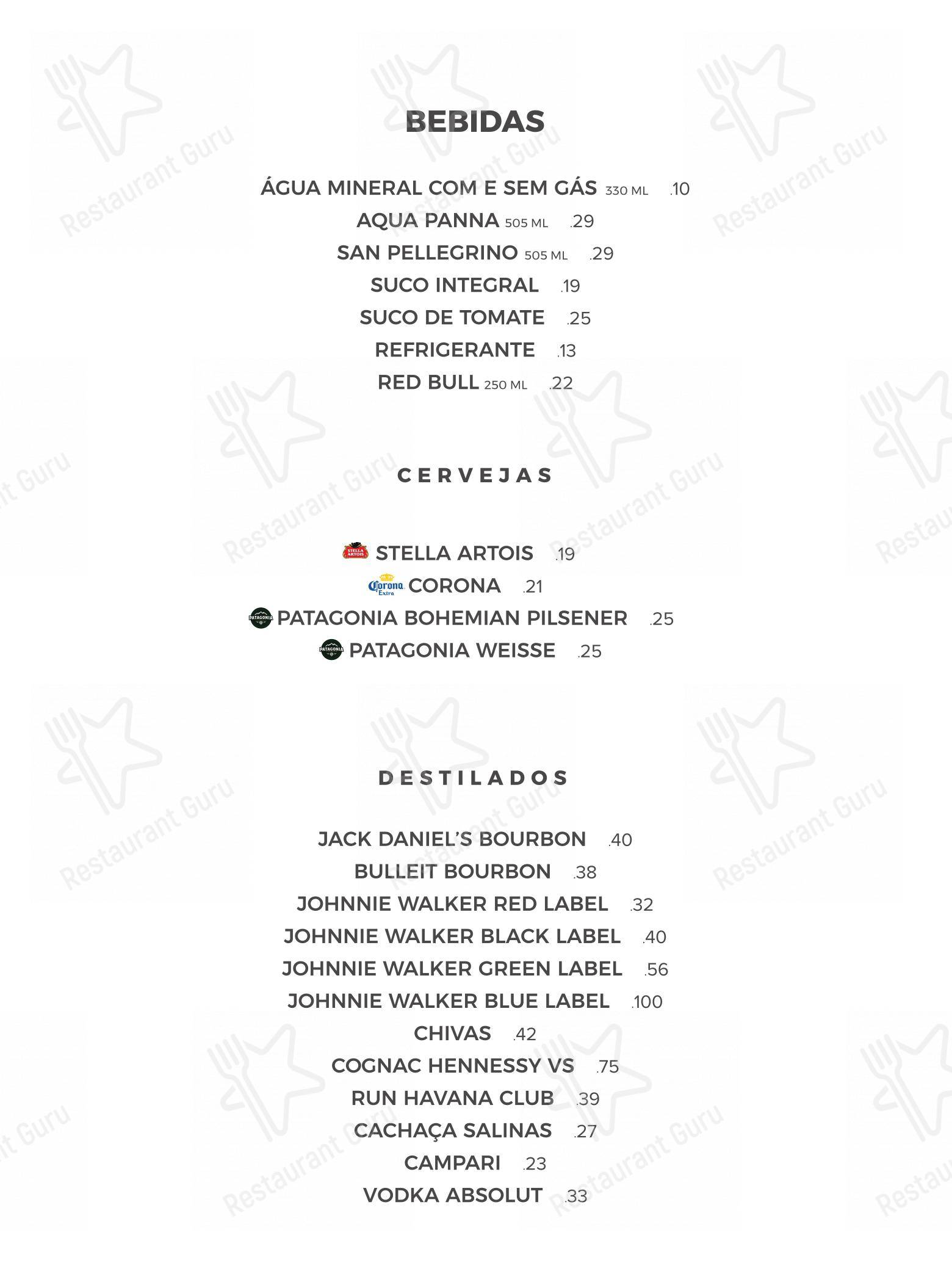 Menu para K.sa Restaurante restaurante