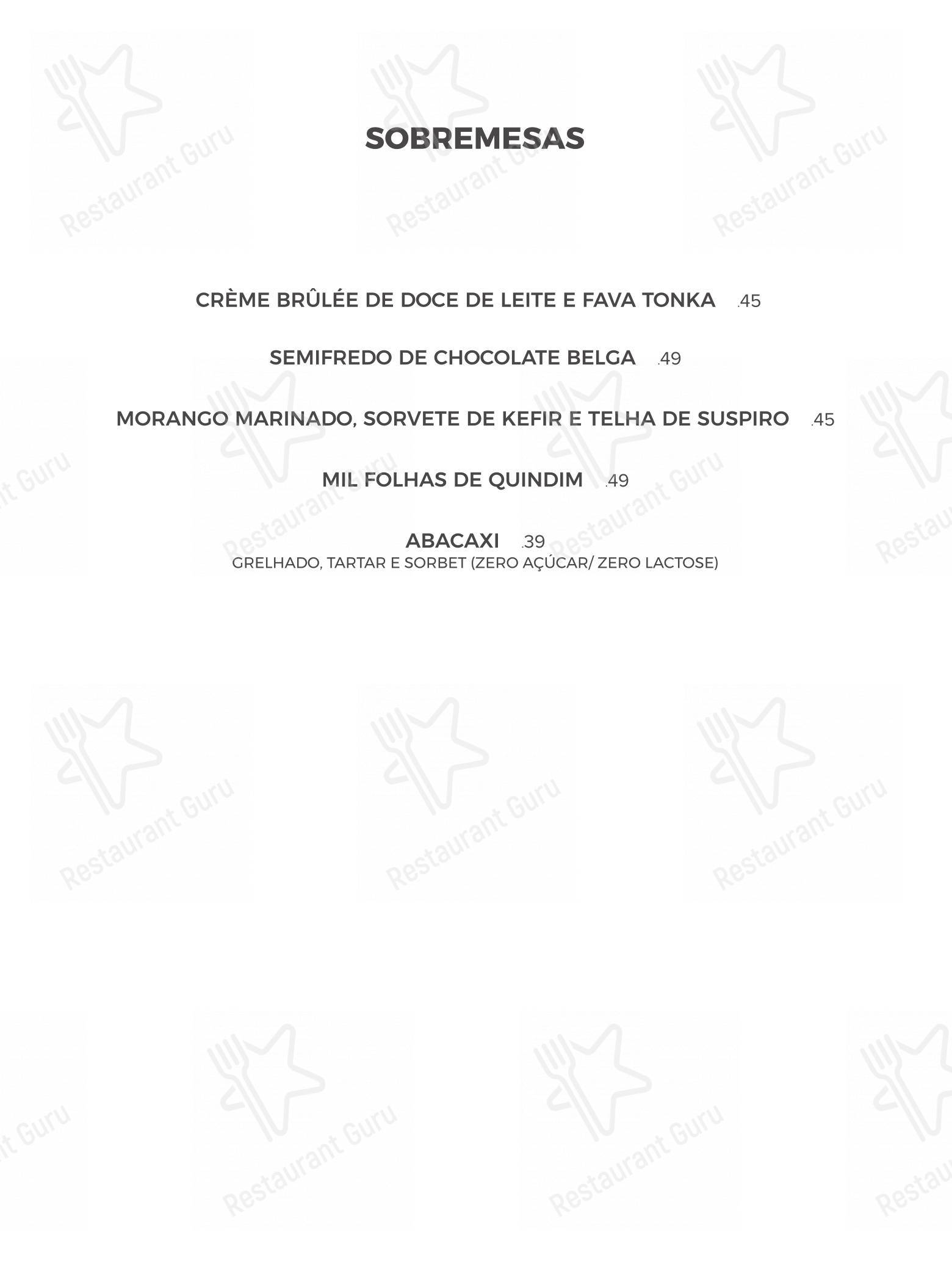 Menu para K.sa Restaurante restaurante