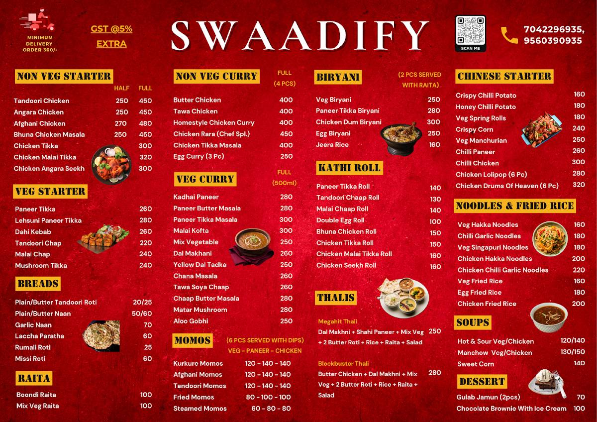 Swaadify menu