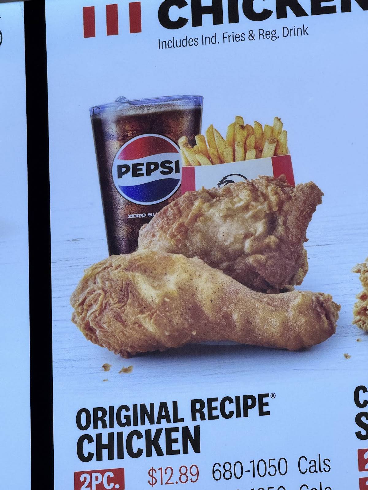 Menu de KFC