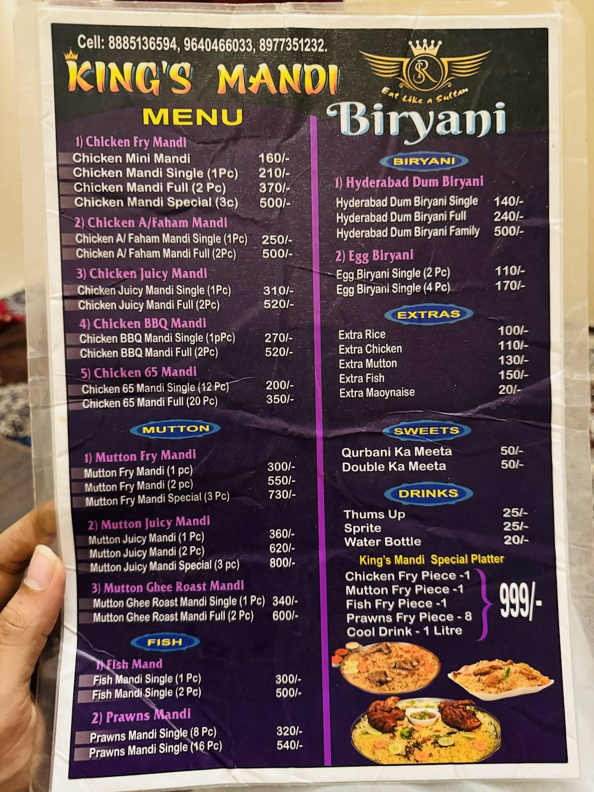 KING'S MANDI HOUSE menu