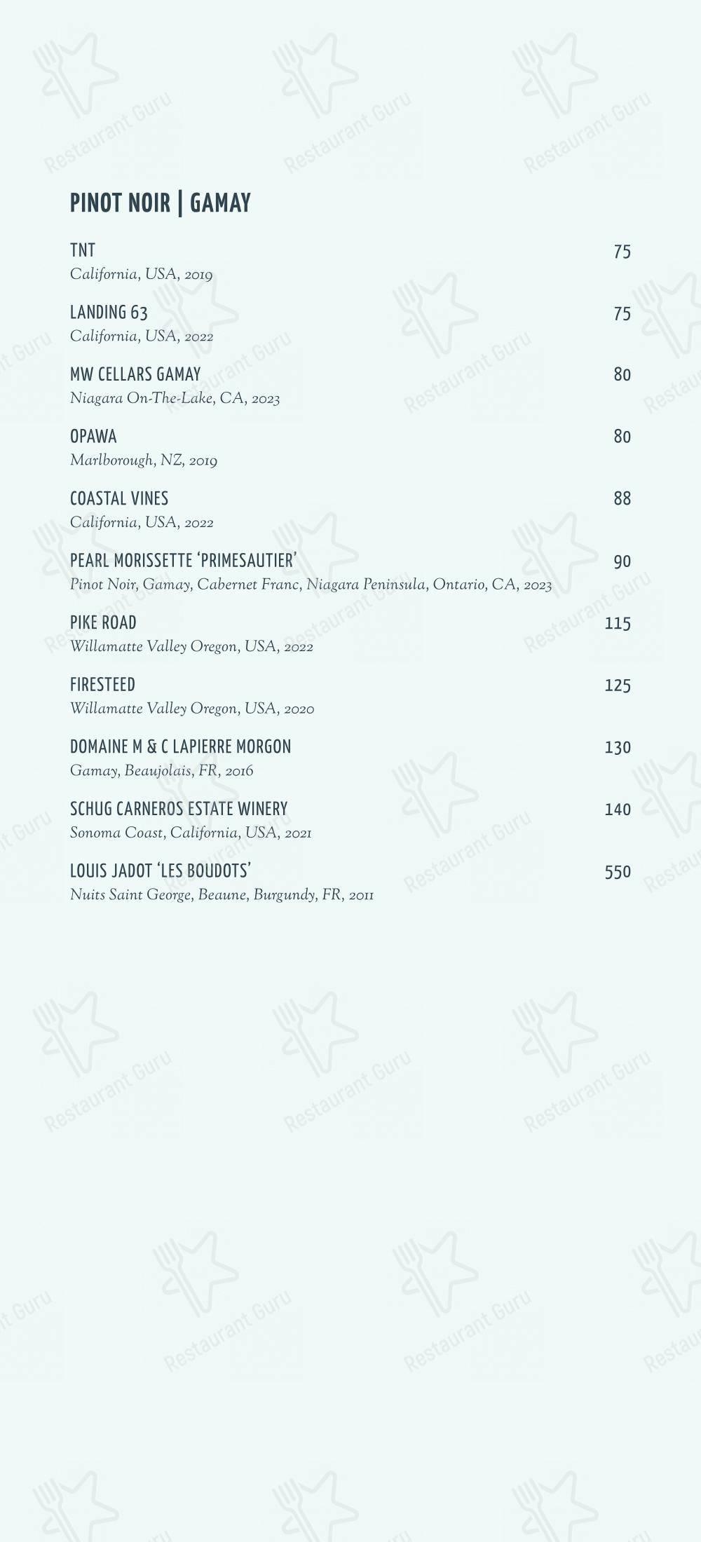 Крафт меню pour KŌST restaurant