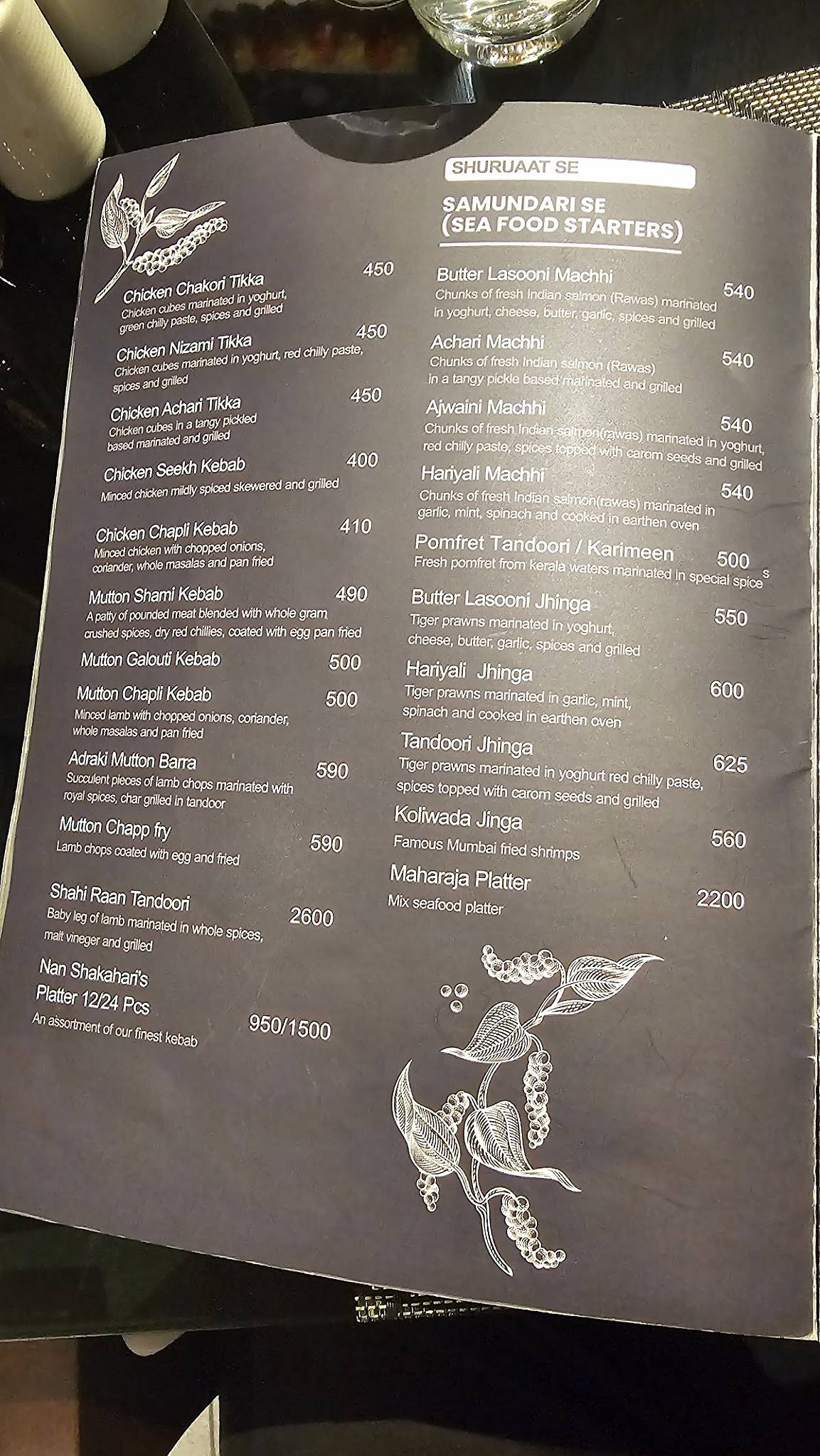 Kaali Meeri menu