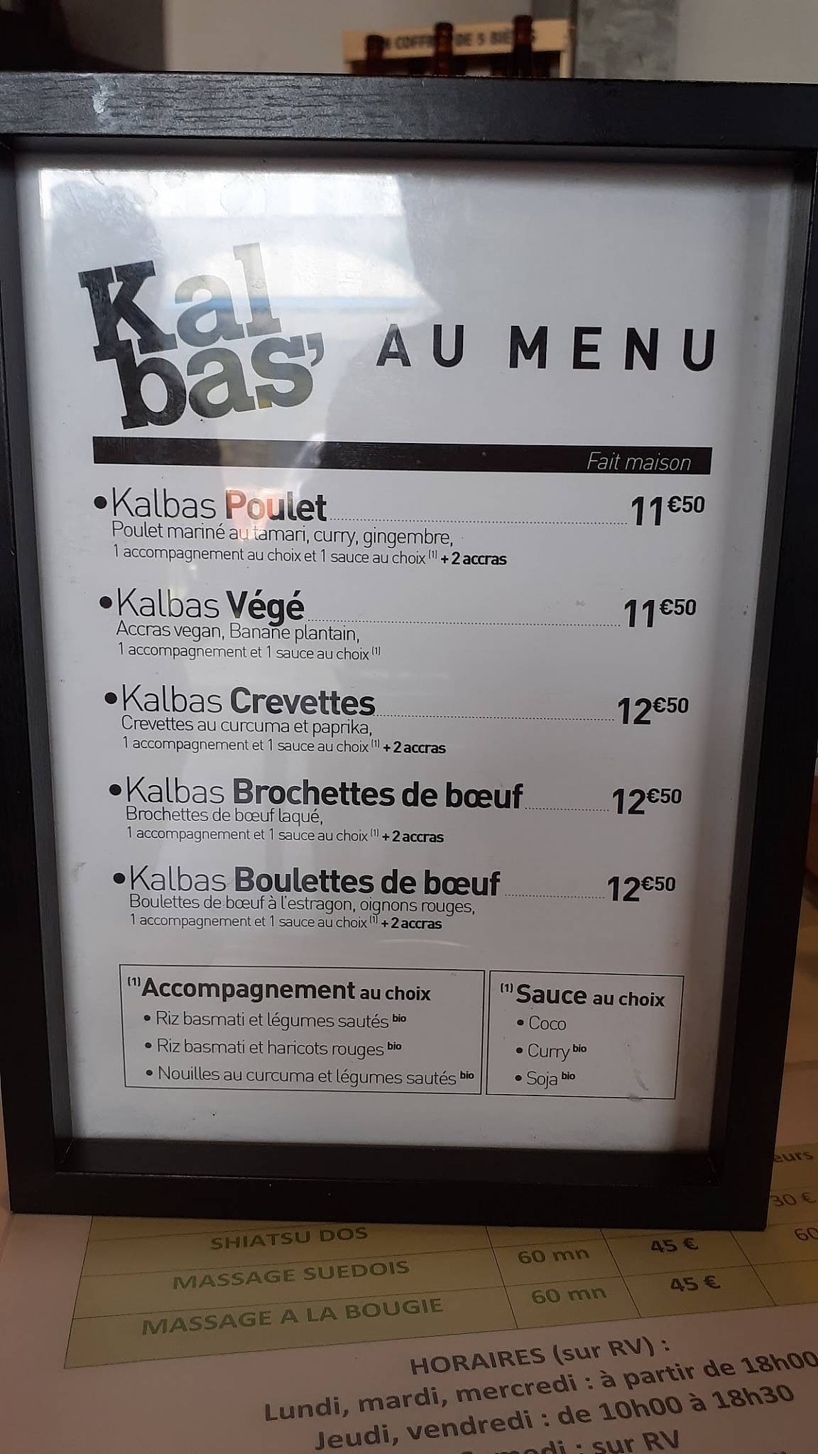 Menu de Kalbas
