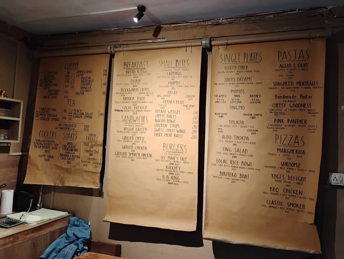 Art Cafe menu