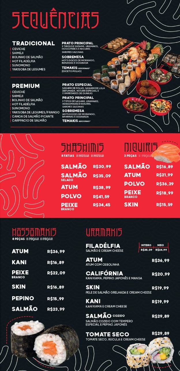 Kando Sushi cardápio