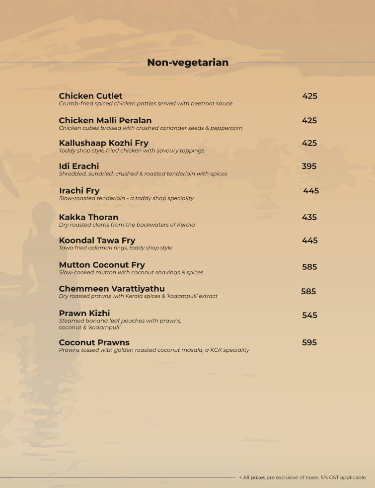 Kappa Chakka Kandhari menu