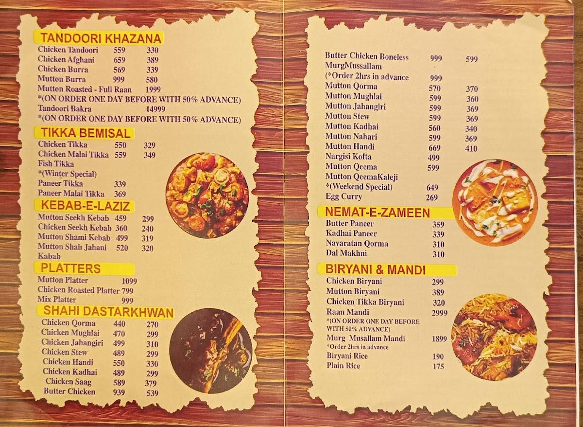 Karim's menu