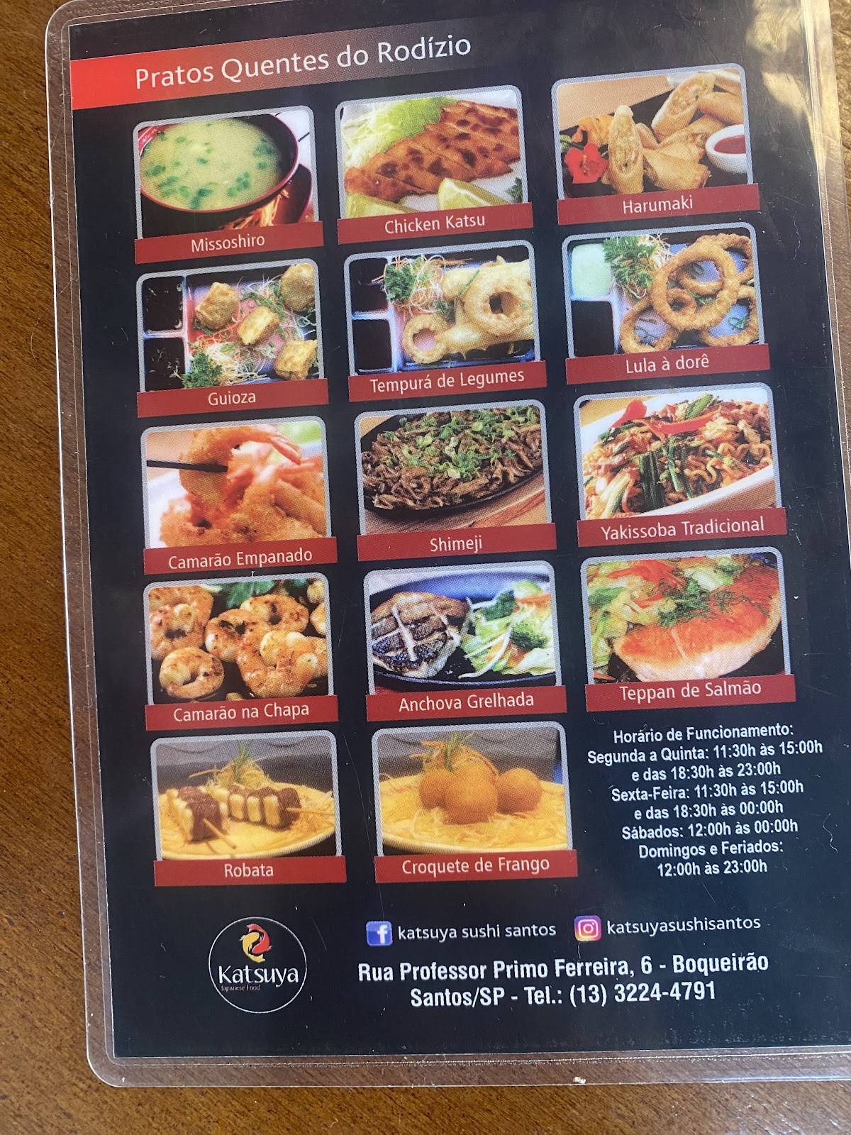 Katsuya Sushi cardápio