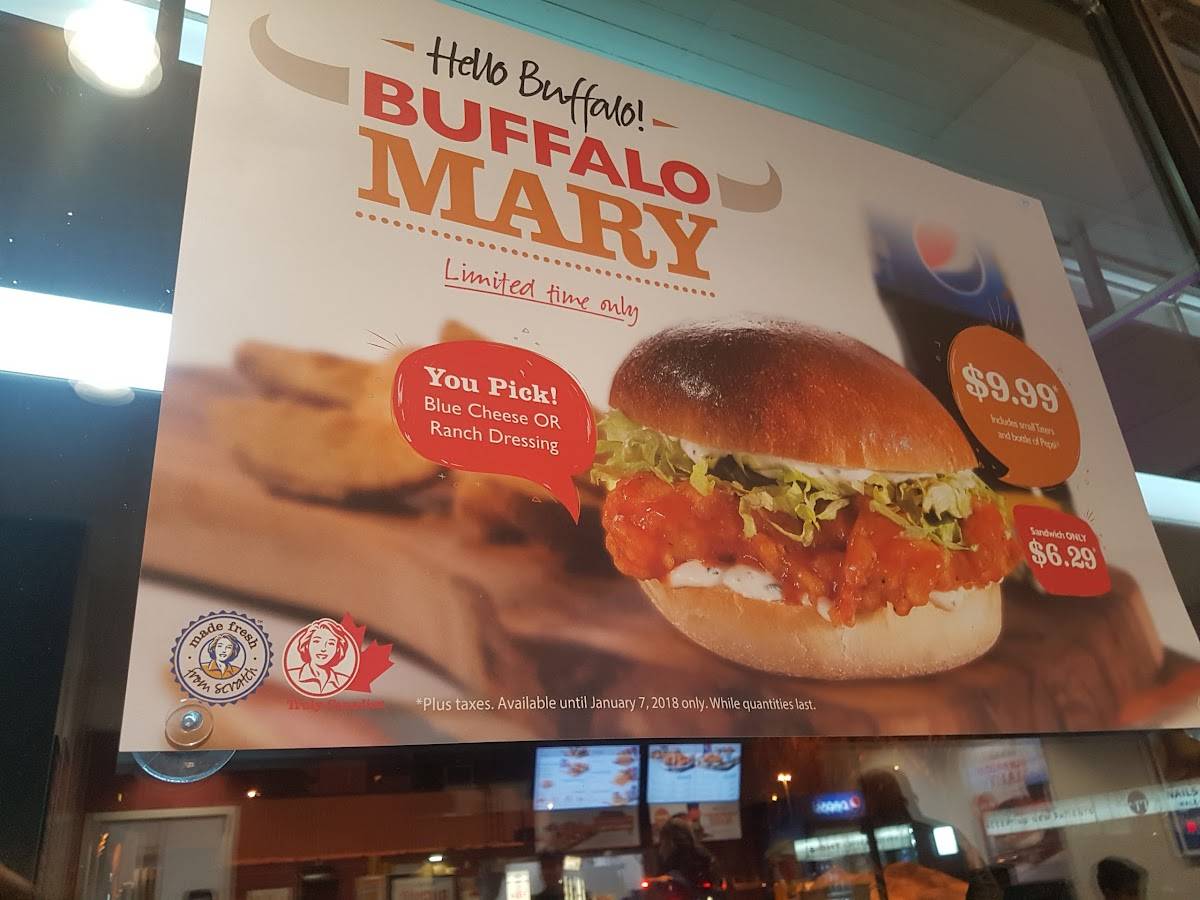 Menu at Mary Brown's Chicken fast food, Kelowna