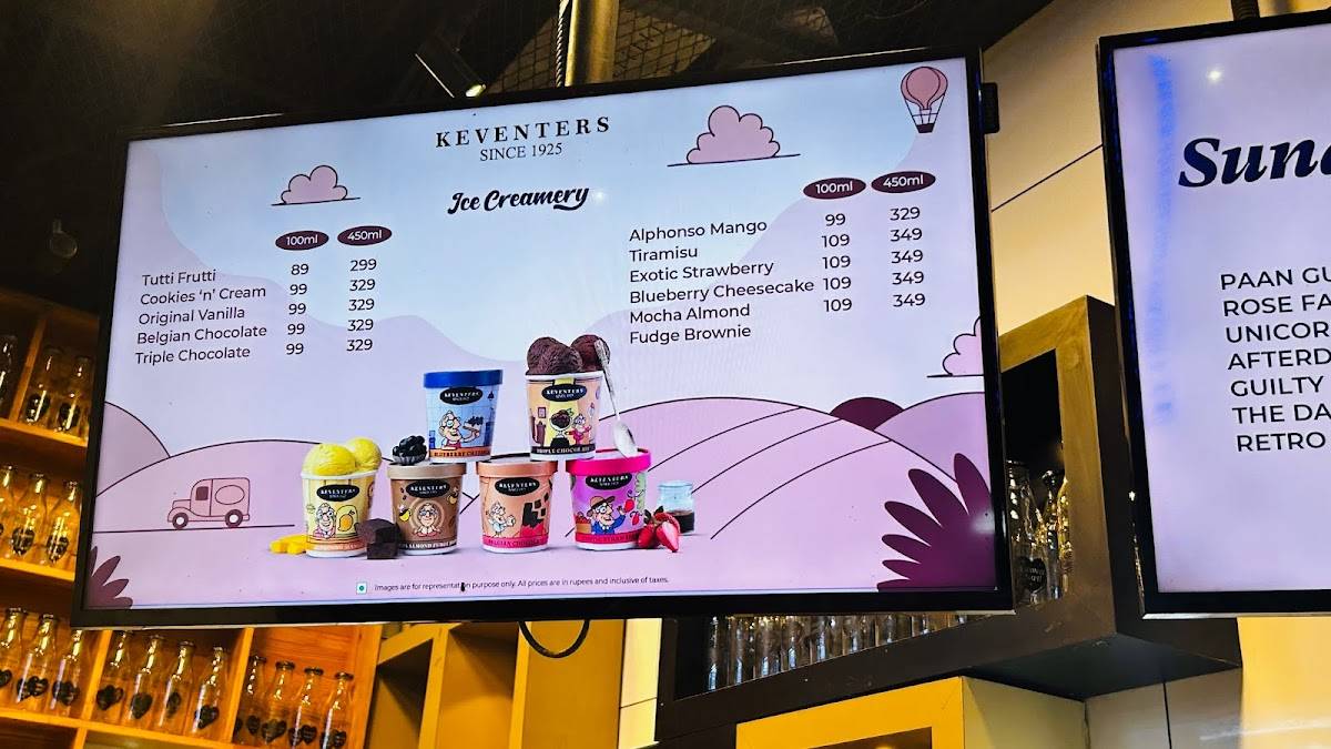 Keventers - Central Plaza Mall, Gurgaon menu