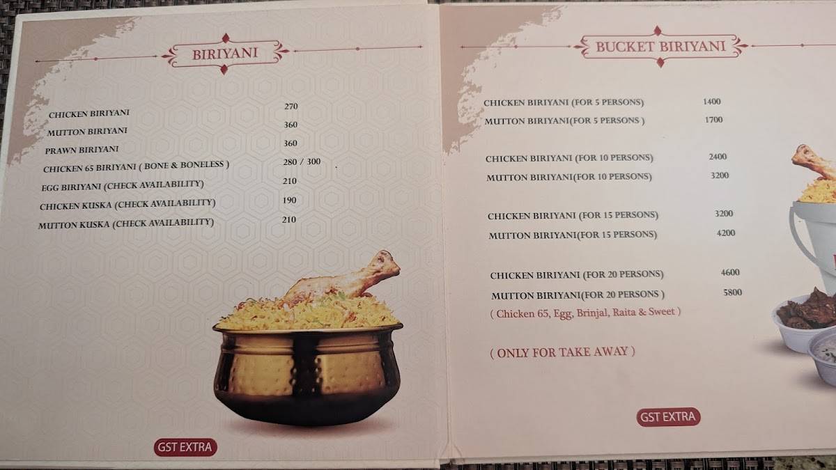 Khalids biriyani Signature menu
