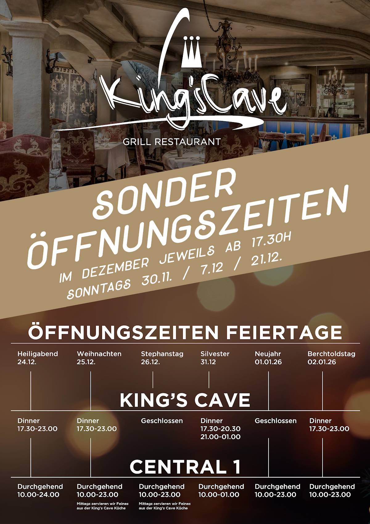 Menu di King’s Cave Restaurant 