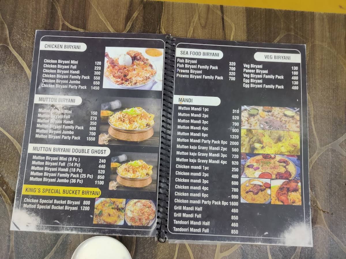 King’s Restaurant menu