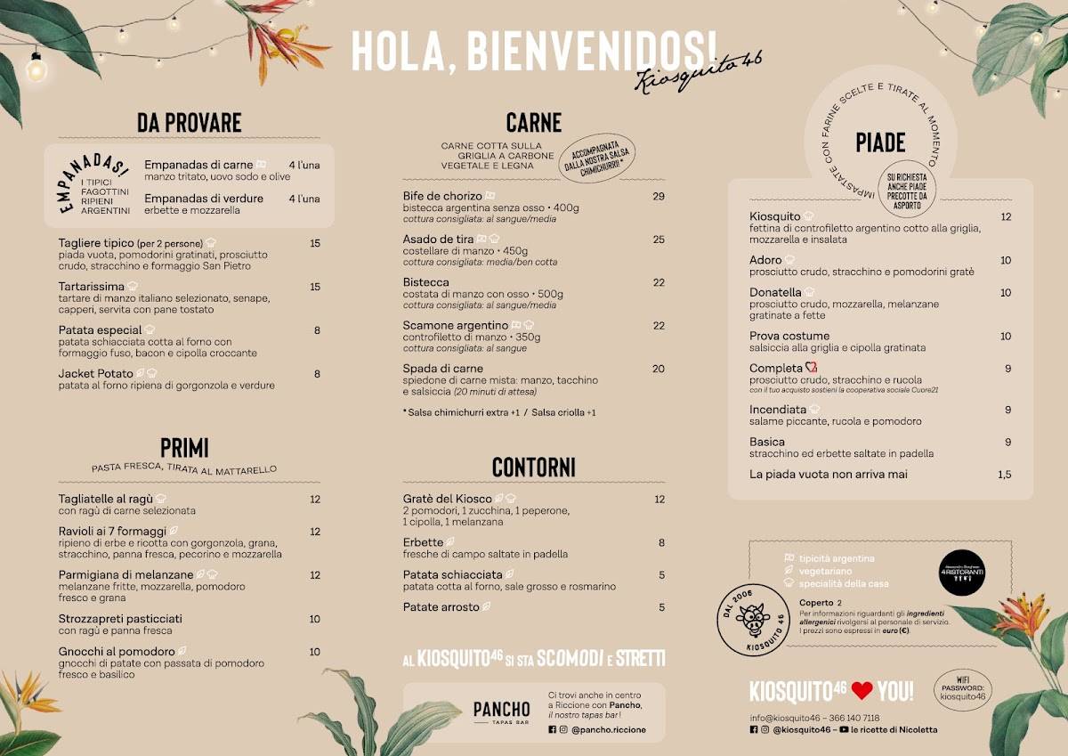 Menu di Ristorante Kiosquito 46 