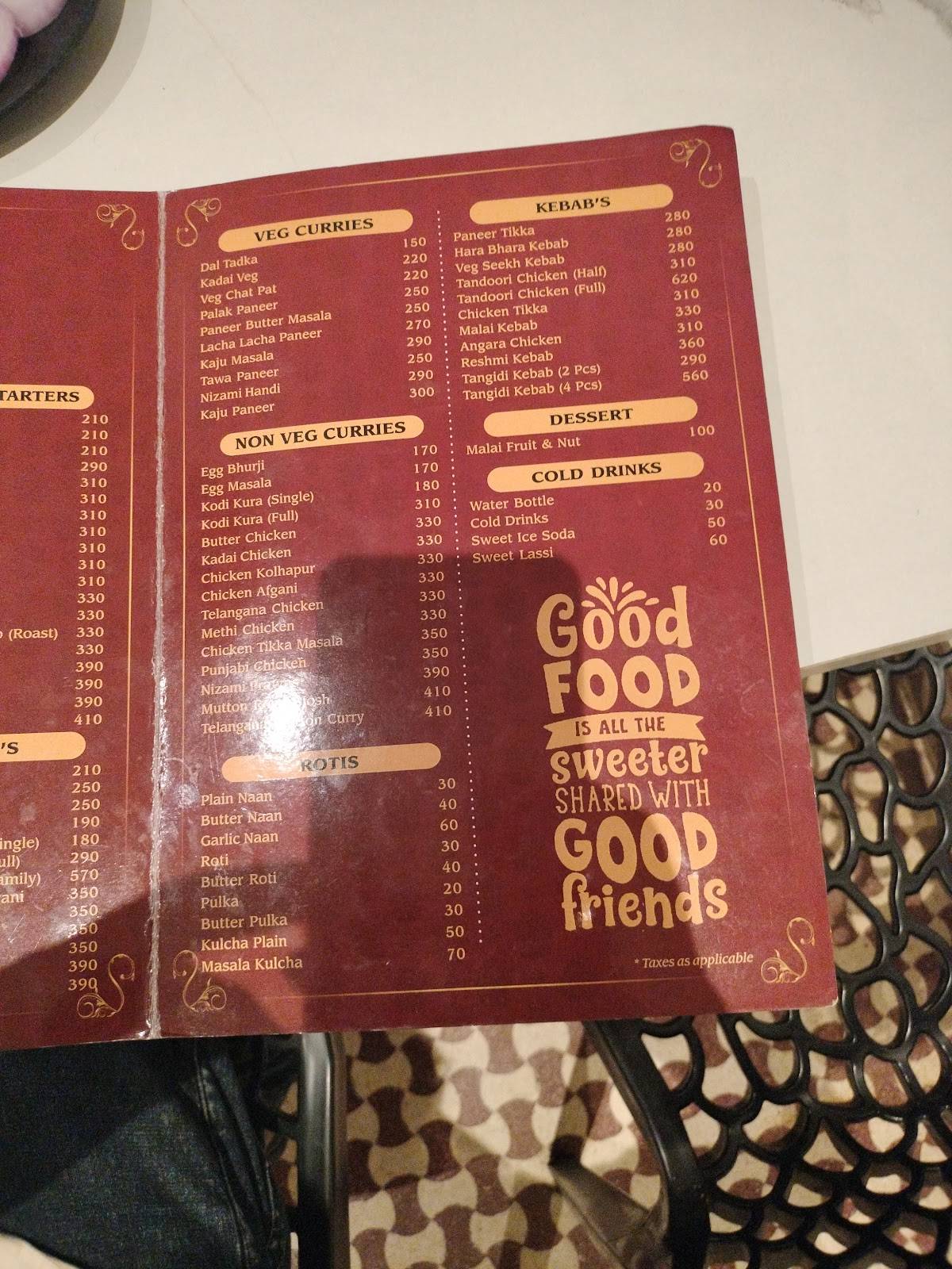 Menu at Kitchen 1970s Warangal, Warangal