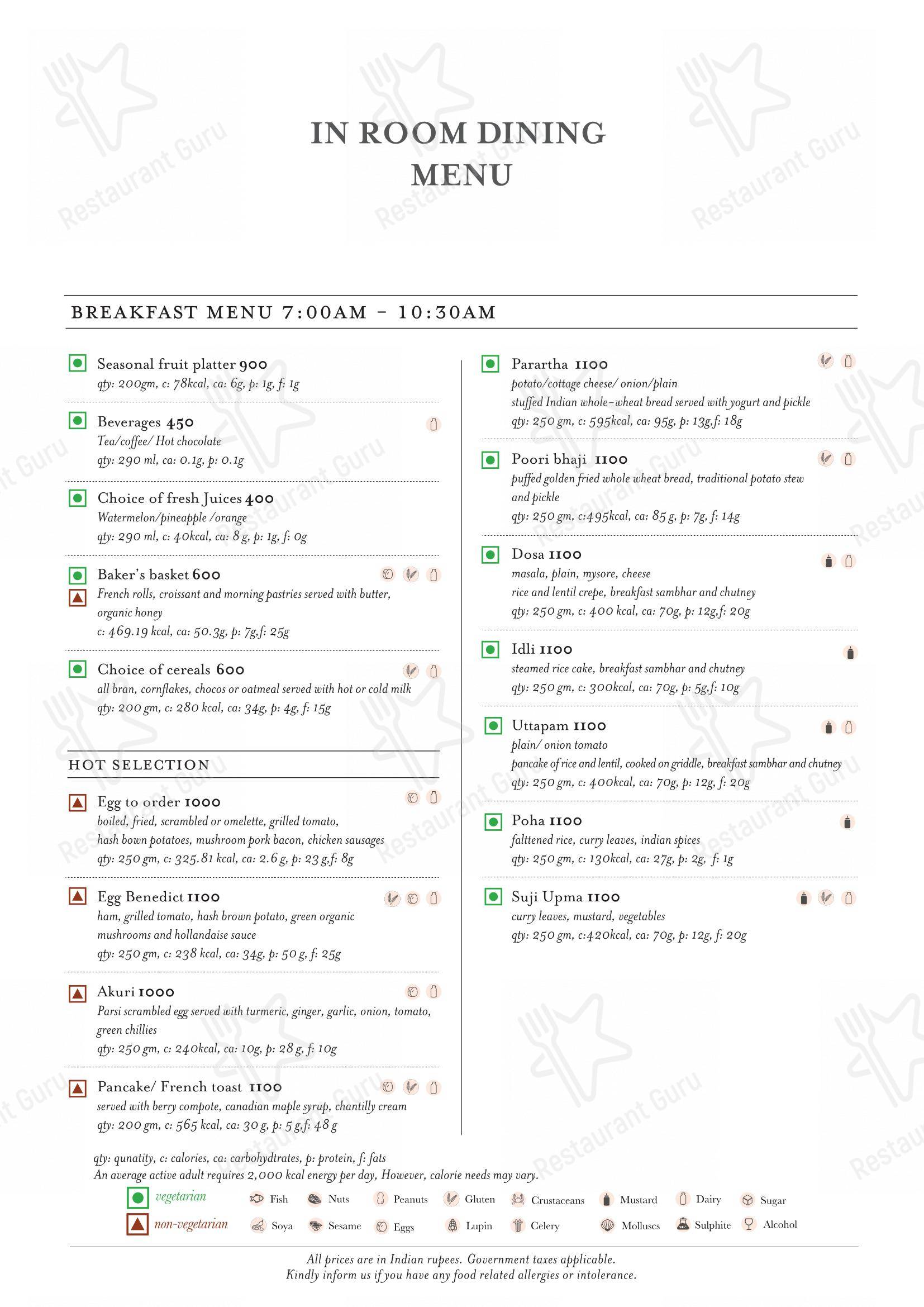 Menu bar for Kiyan, New Delhi in New Delhi