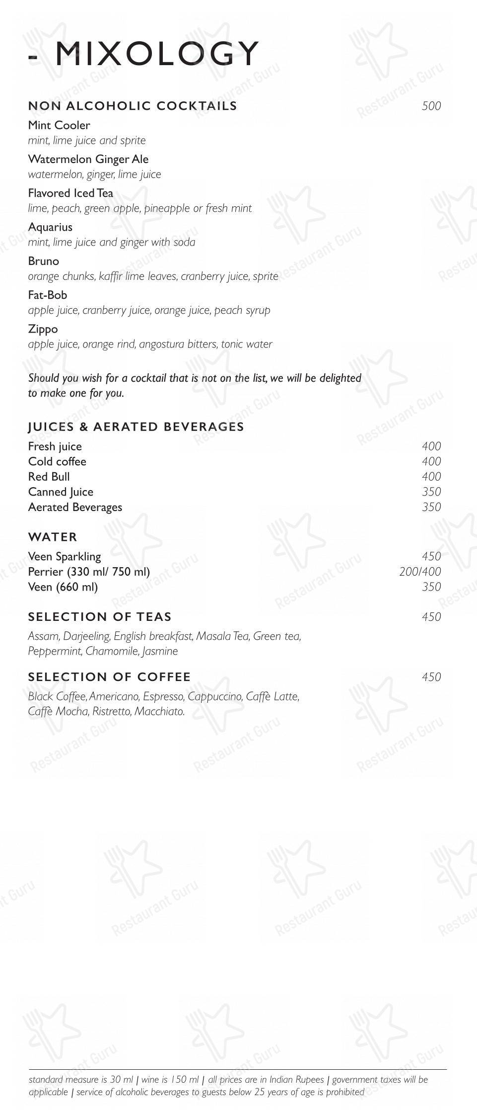 Kiyan, New Delhi - Menu bar
