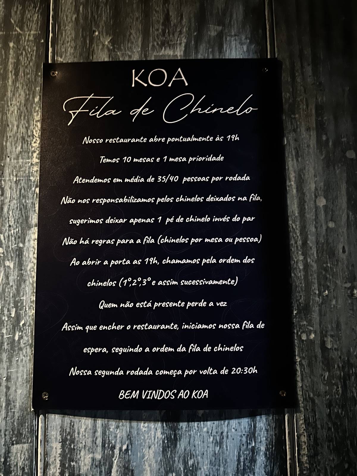 Koa Píer Restaurante cardápio