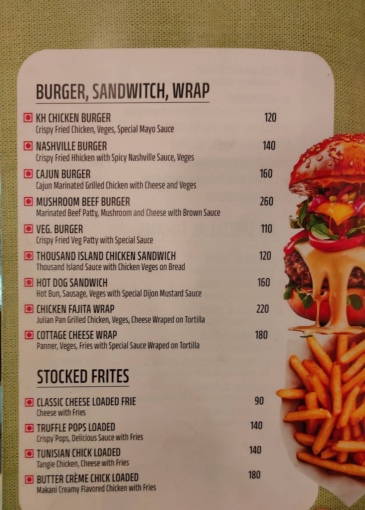 Kohinoor Bakes & Cakes Oachira menu