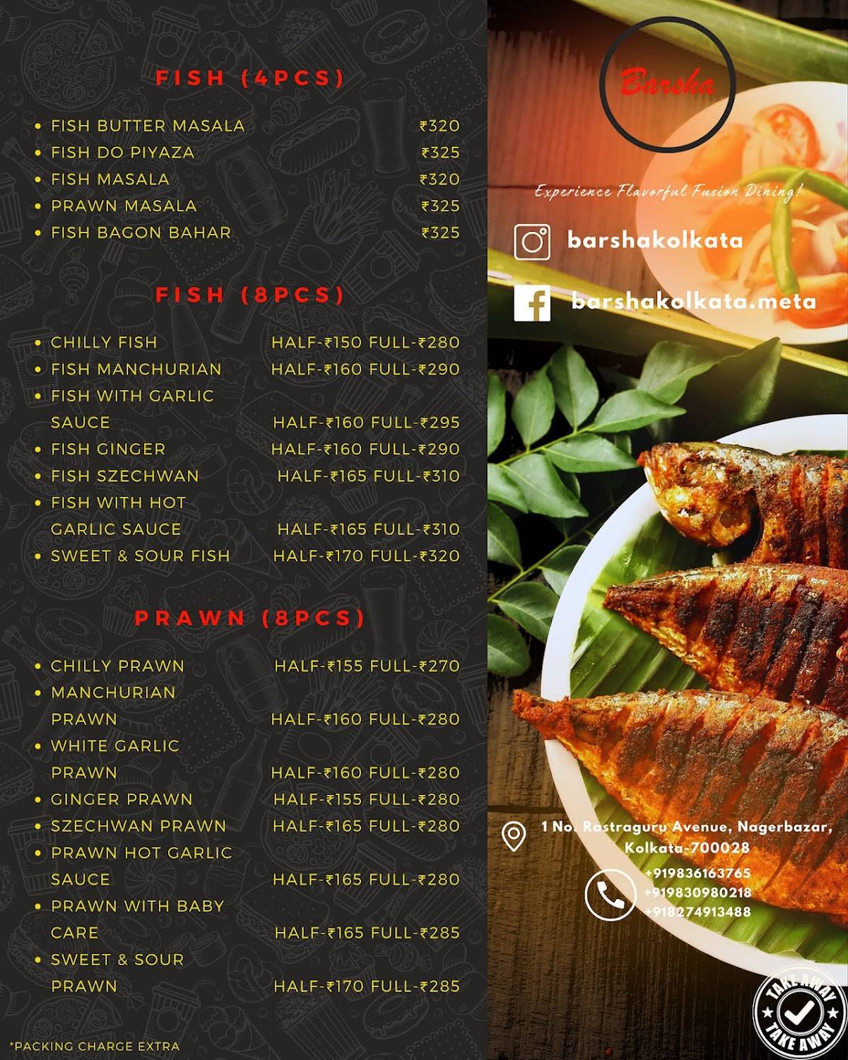 Barsha Restaurant menu