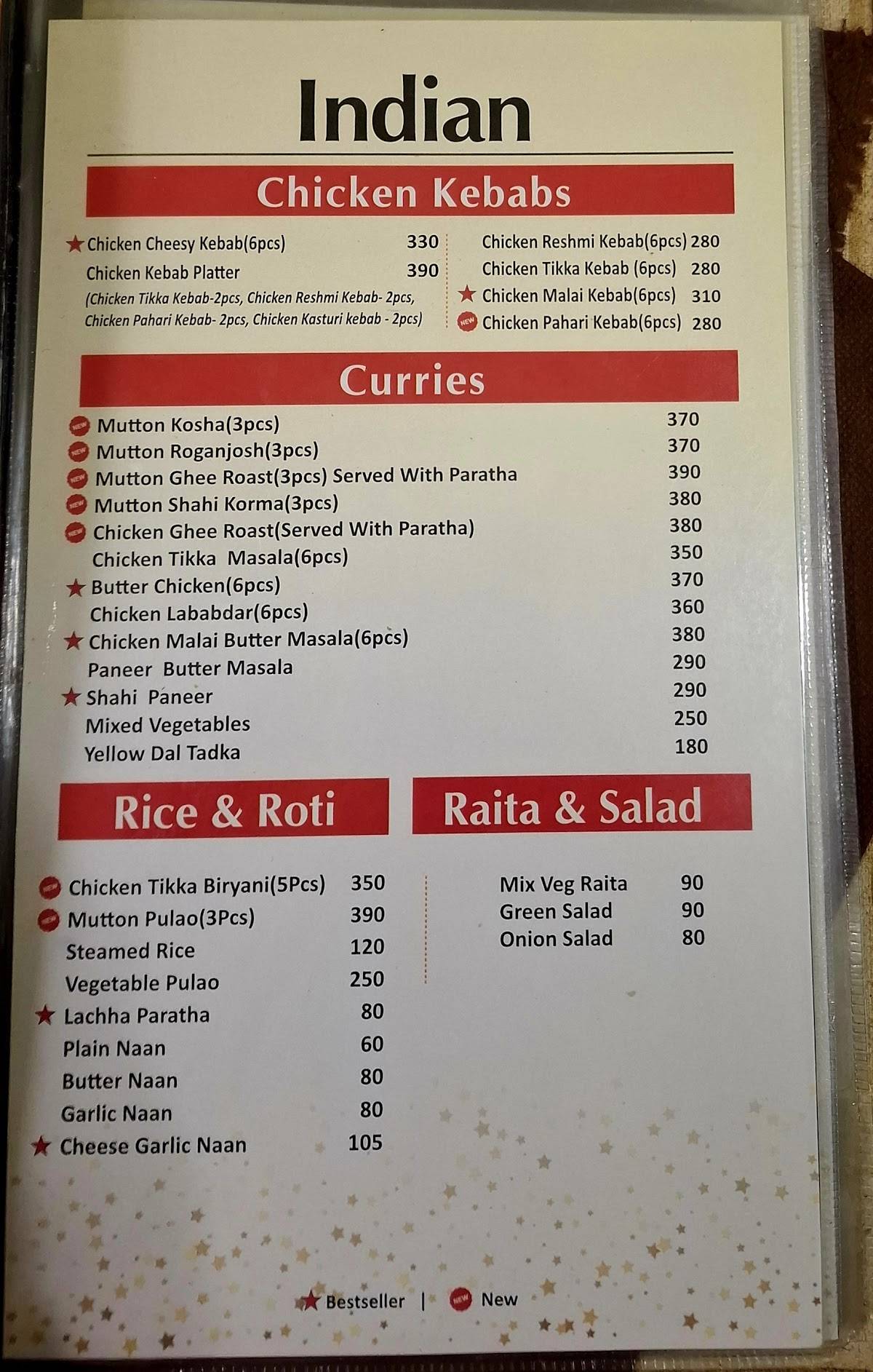 Eaterniaa menu