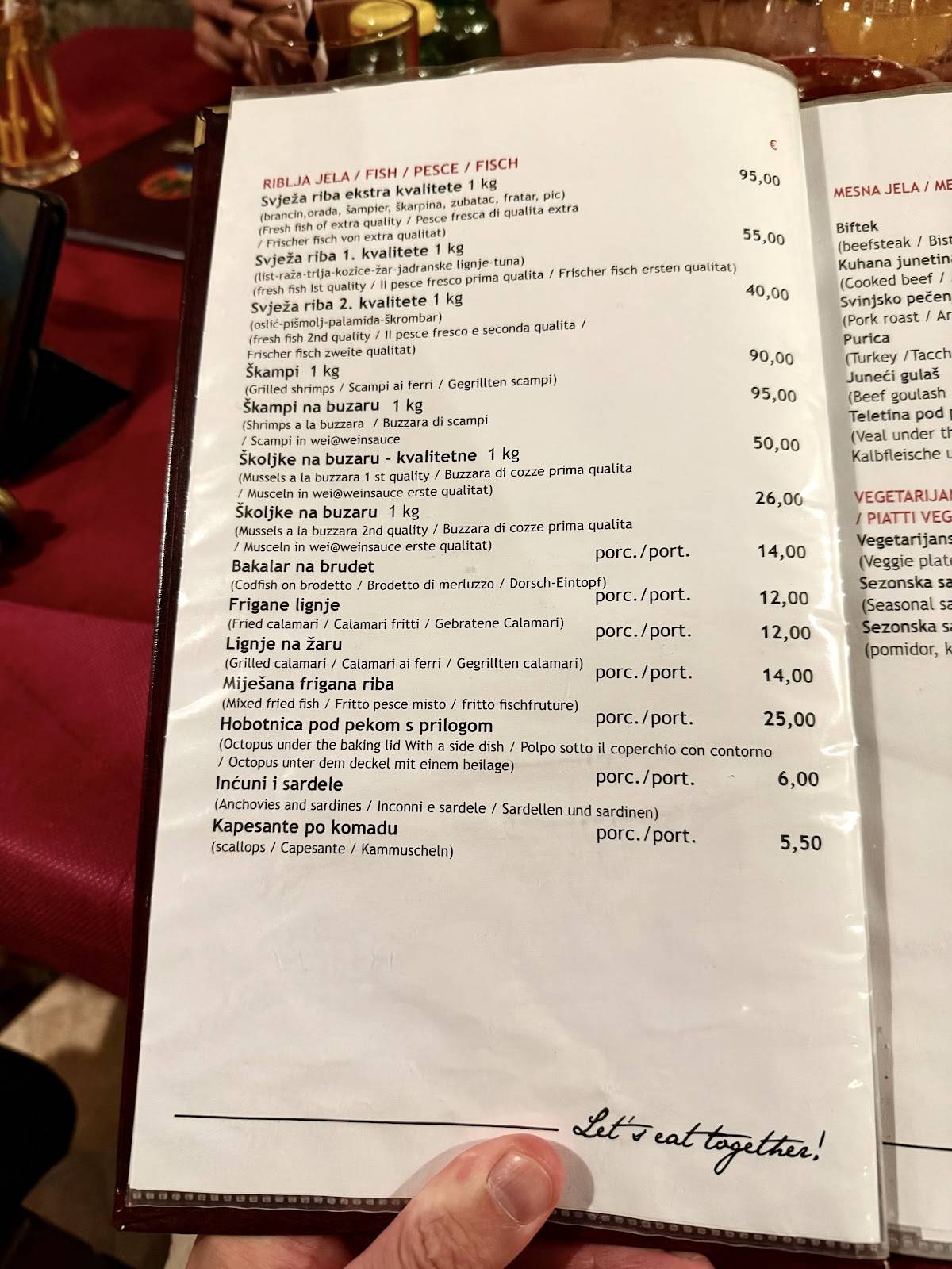 Menu di Konoba Fiume 