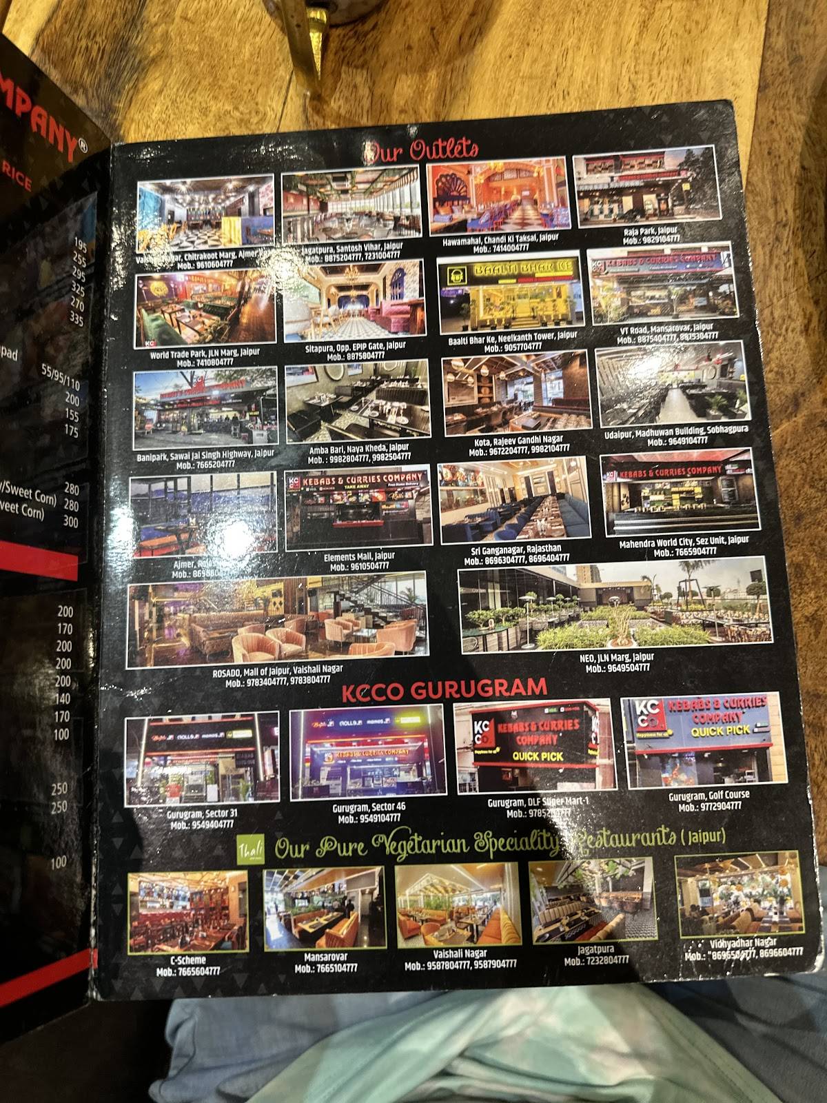 Kebabs & Curries Company - Kota menu