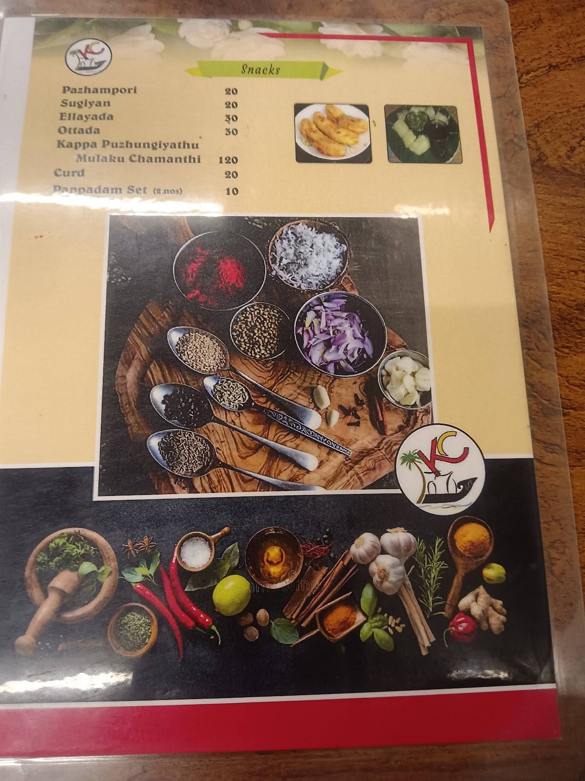 Kottayam Cafe Kerala Restaurant menu