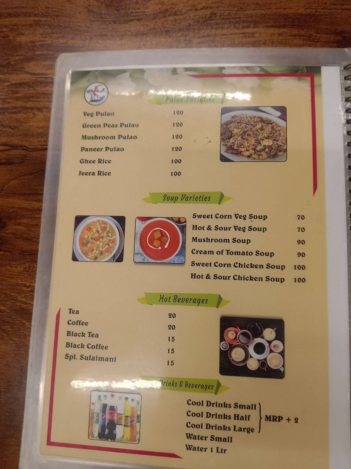 Kottayam Cafe Kerala Restaurant menu