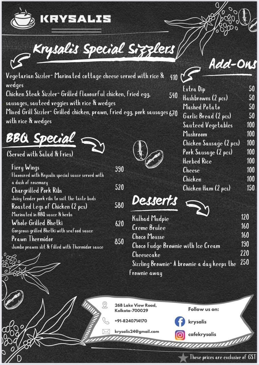 Krysalis menu