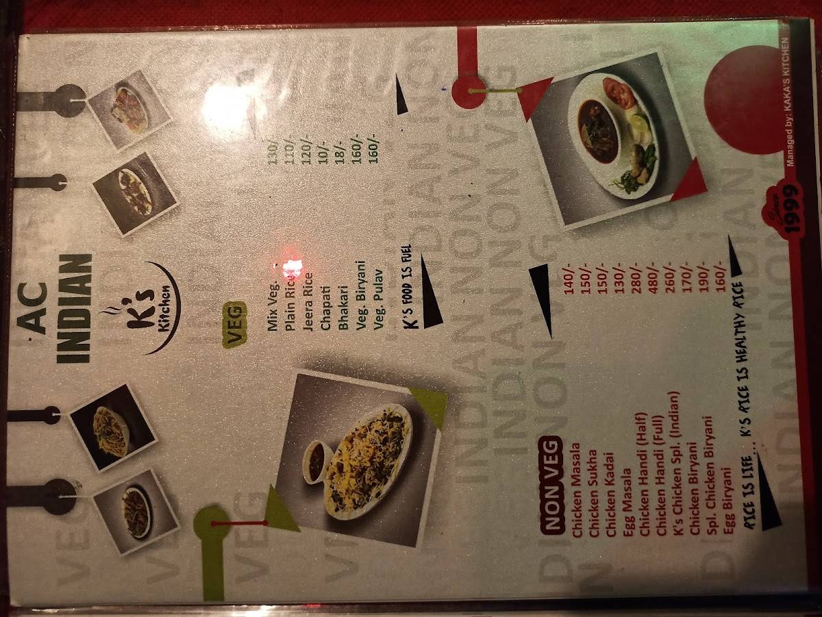 K's Kitchen menu