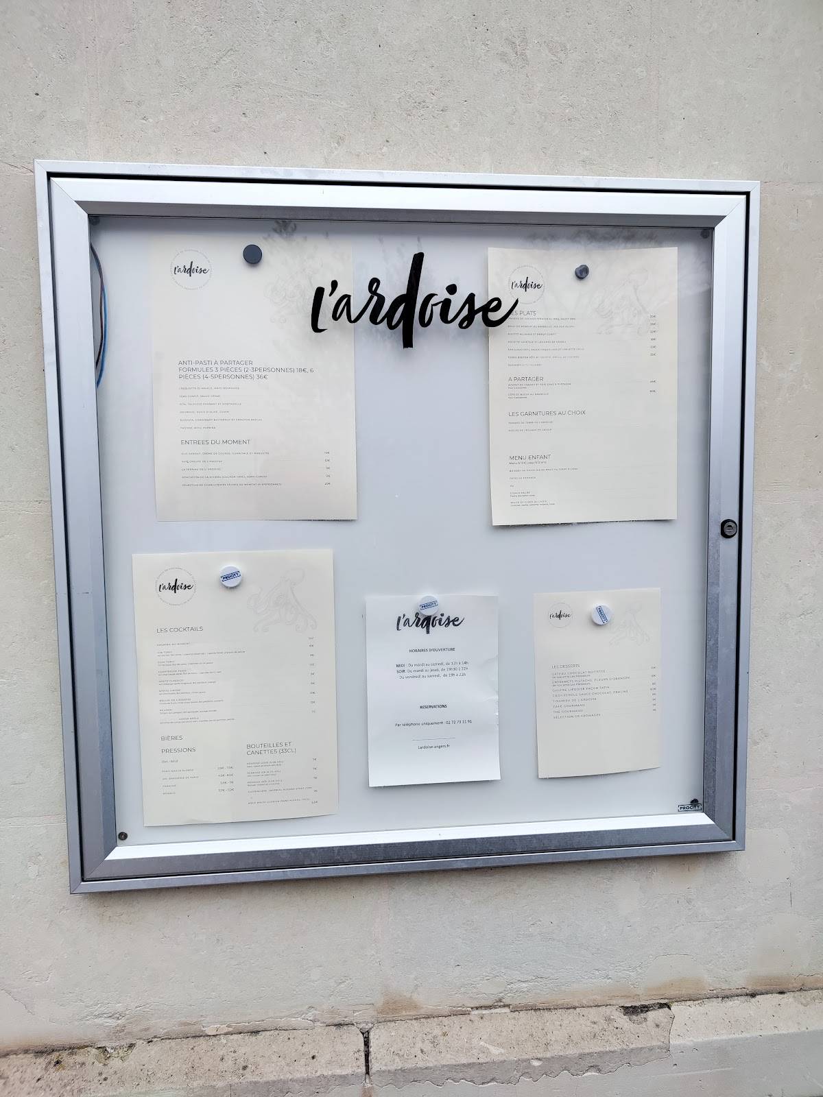 Menu de L' Ardoise