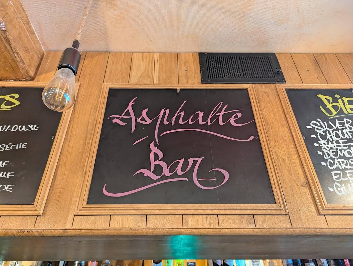 Menu de L’Asphalte