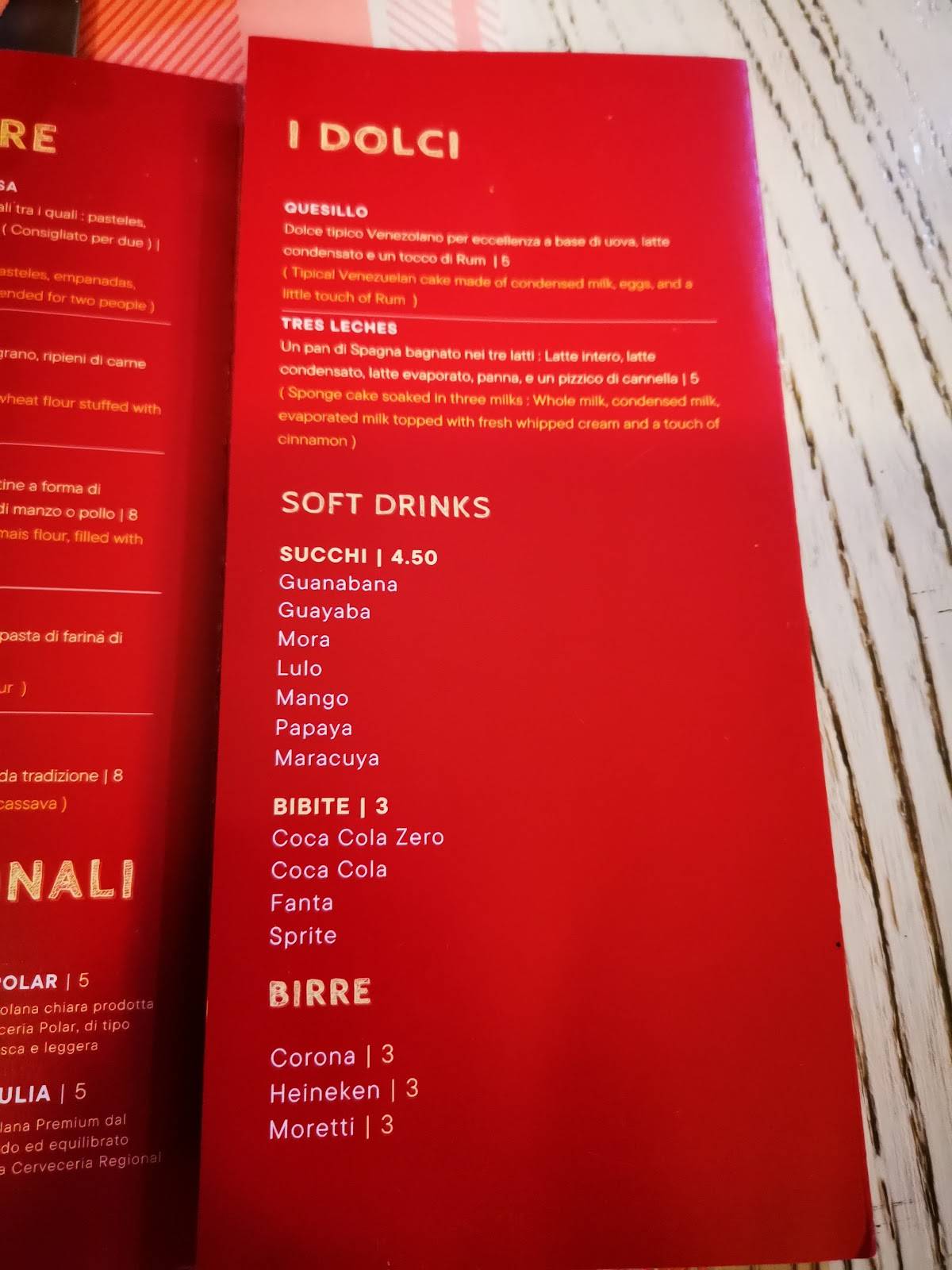 Menu di L'Areperia 