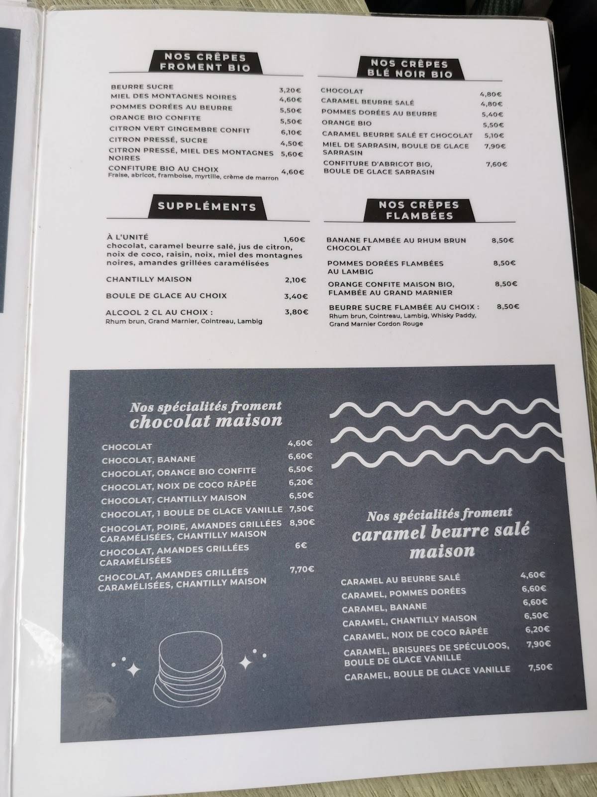 Menu de L'Ecume Crêperie - Ville Close