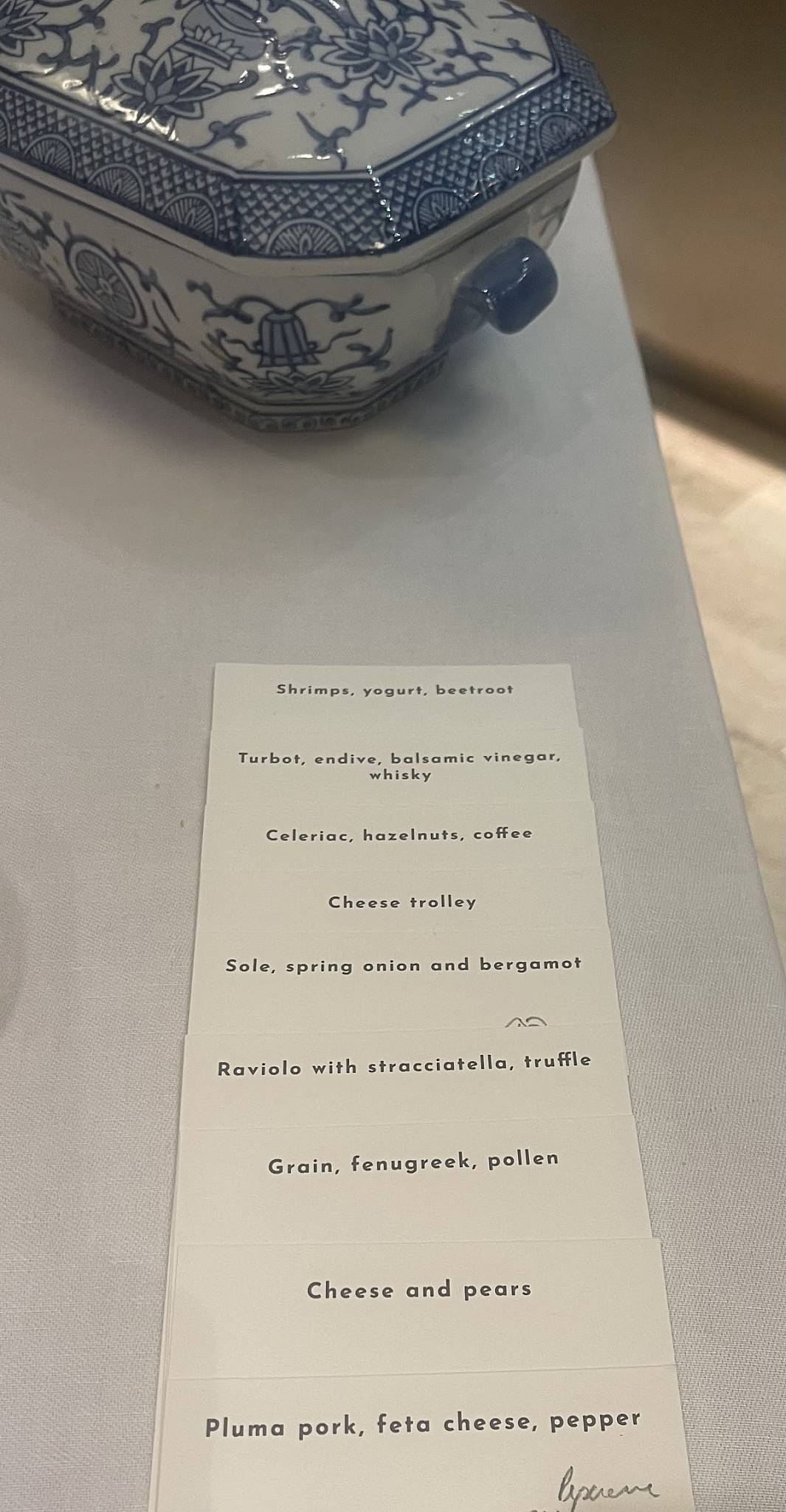 Menu di L'Erba del Re 