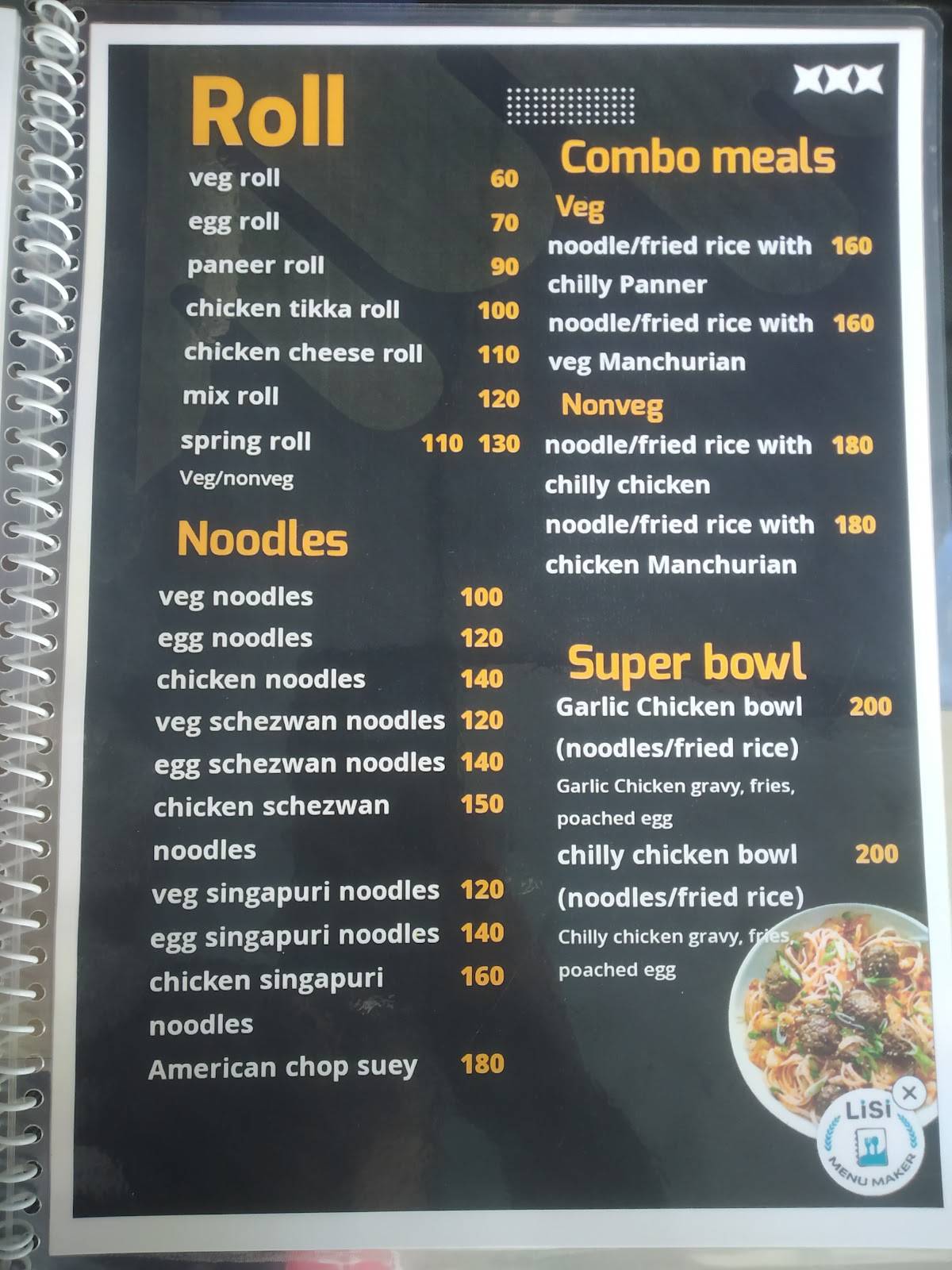 LGF café & Restaurant menu