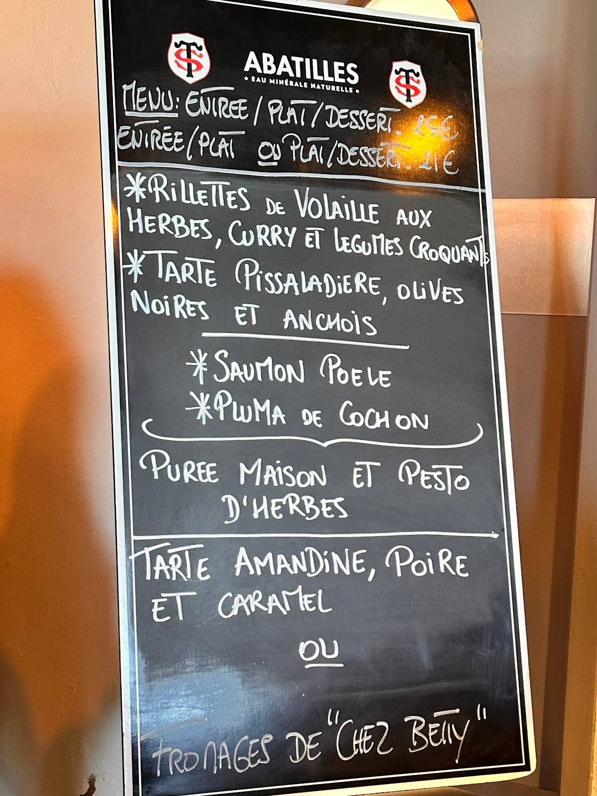 Menu de Restaurant L'Instant