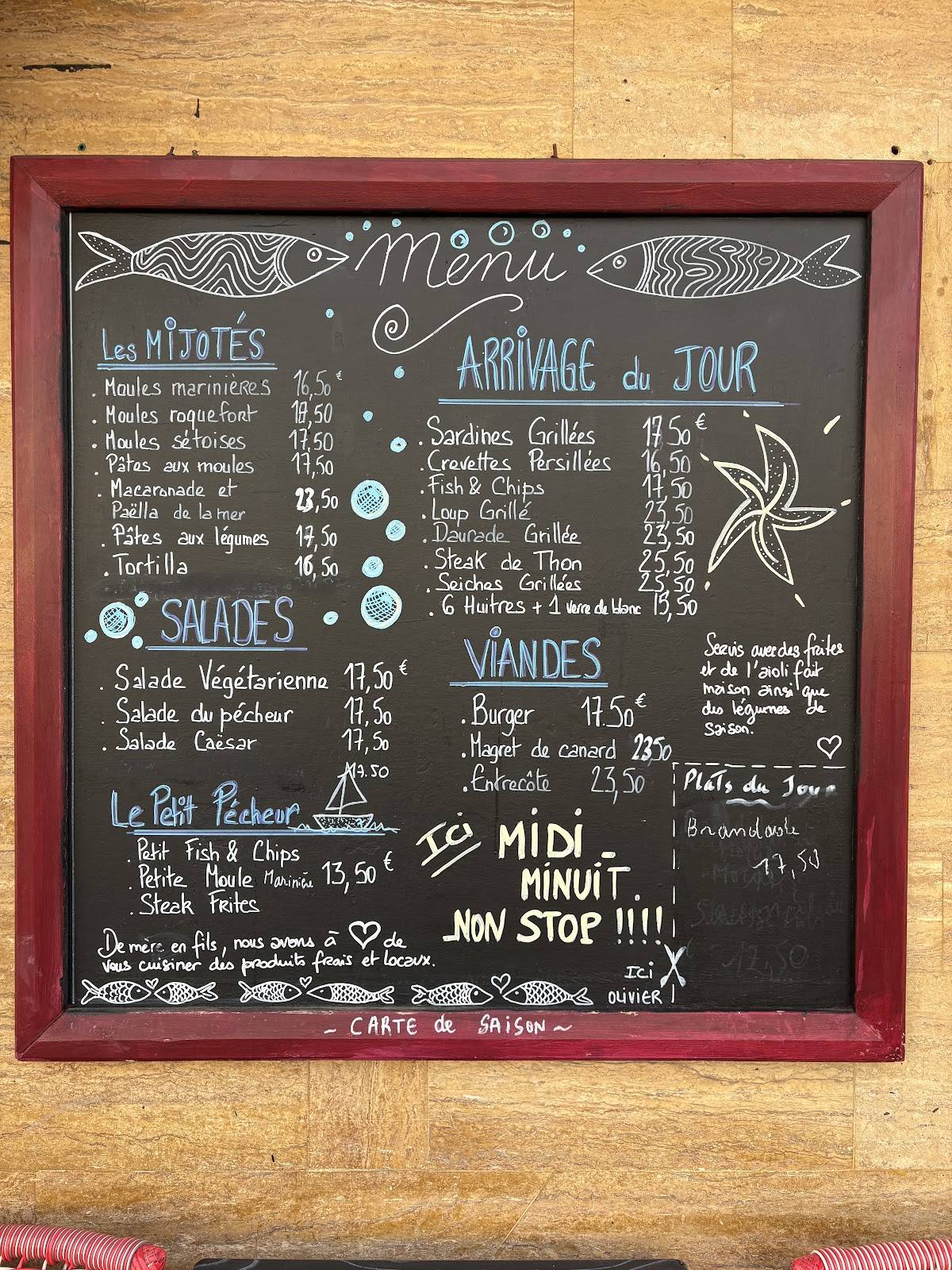 Menu de L'OLIVIER Bar Restaurant