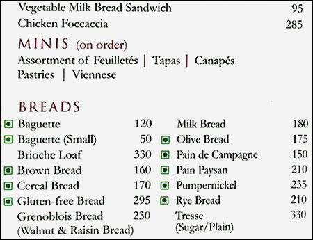 L'Opéra Select City Walk menu