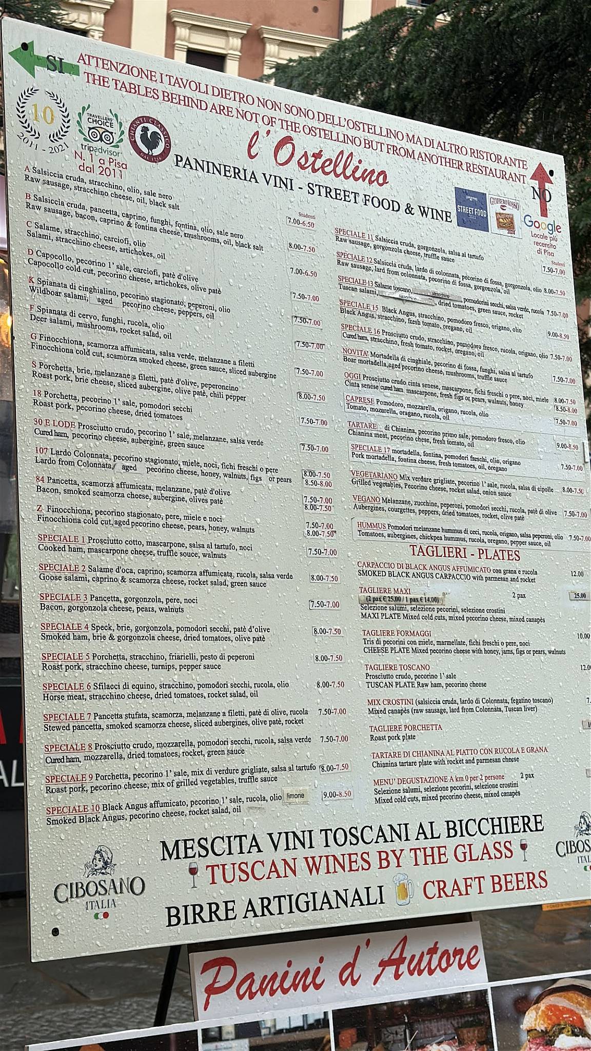 Menu di L'Ostellino 
