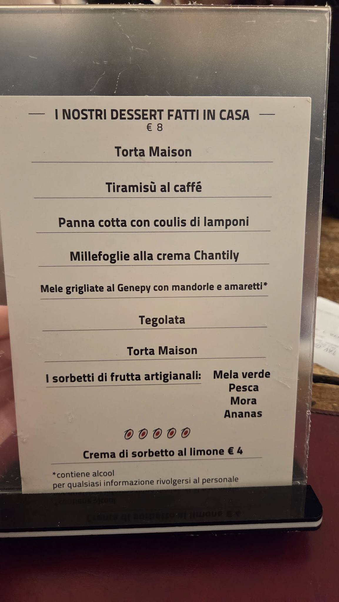 Menu di L'Osteria 