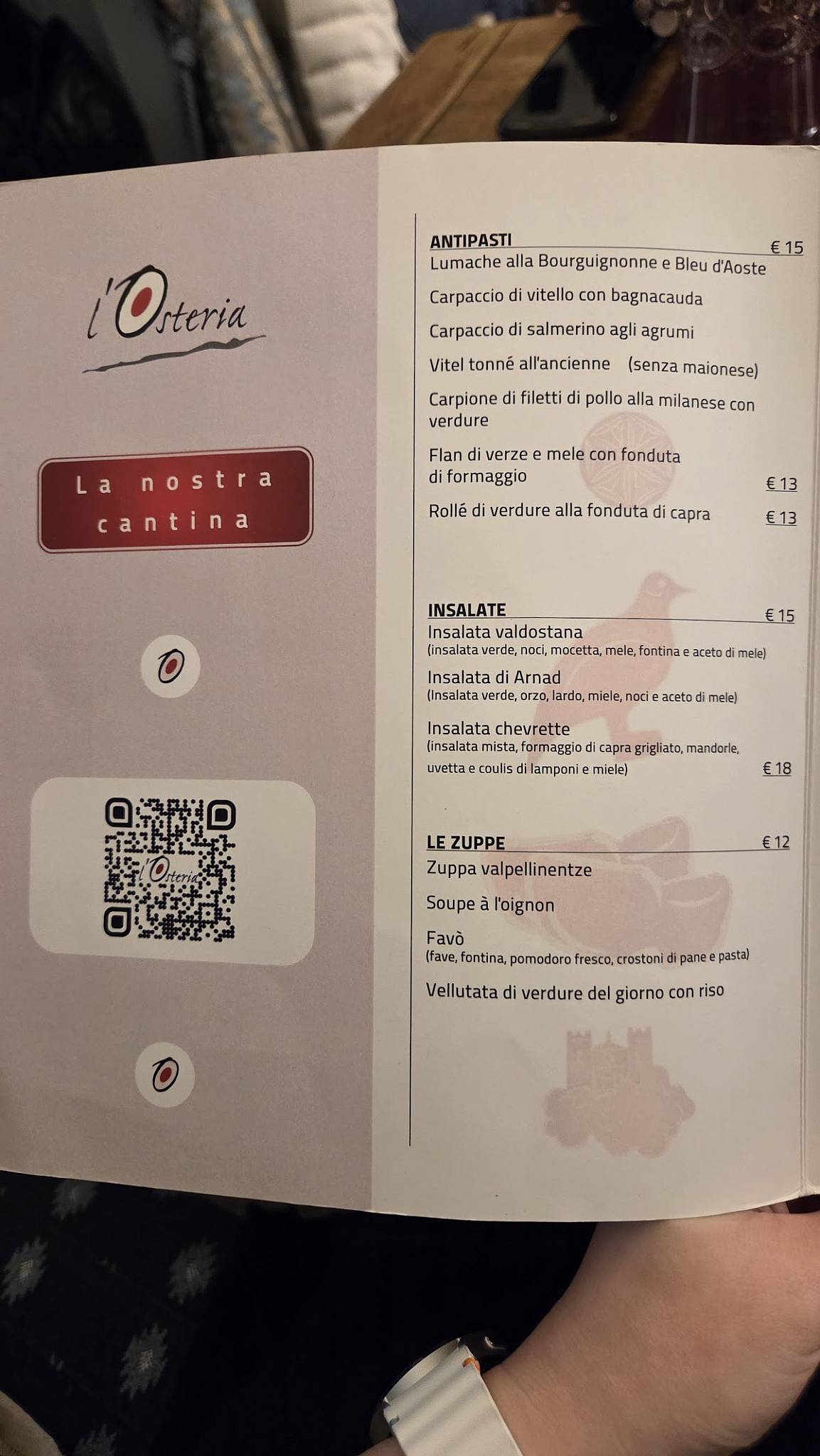 Menu di L'Osteria 