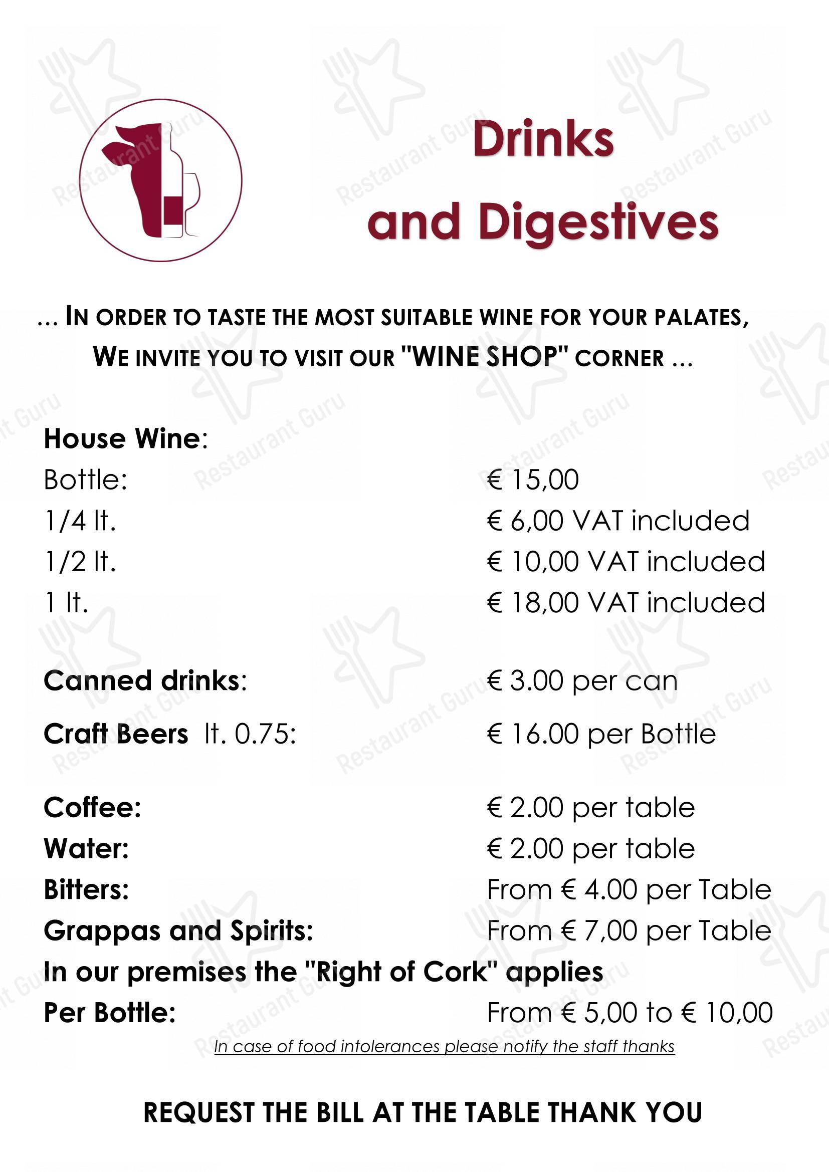 Menu pour L'Ostu Dal Maslè - Menu