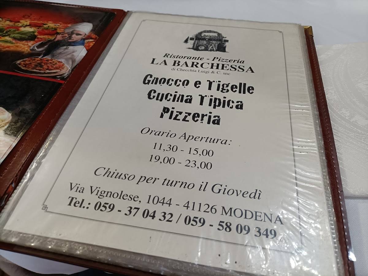Menu di La Barchessa 